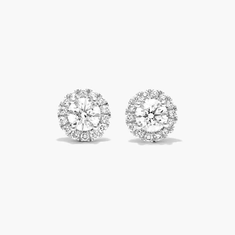 2-way Halo Round Lab Grown Diamond Earrings