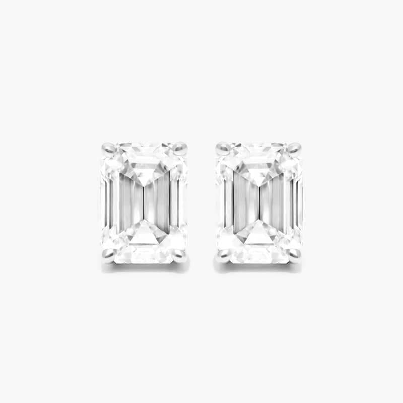 Emerald Cut Lab Grown Diamond Earrings
