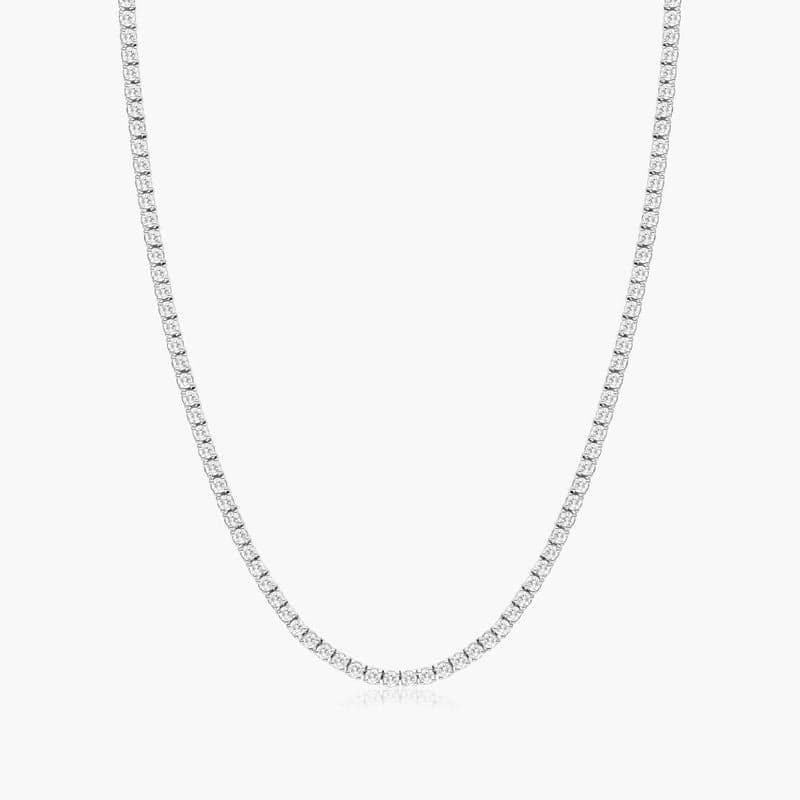 Round Diamond Tennis Necklace
